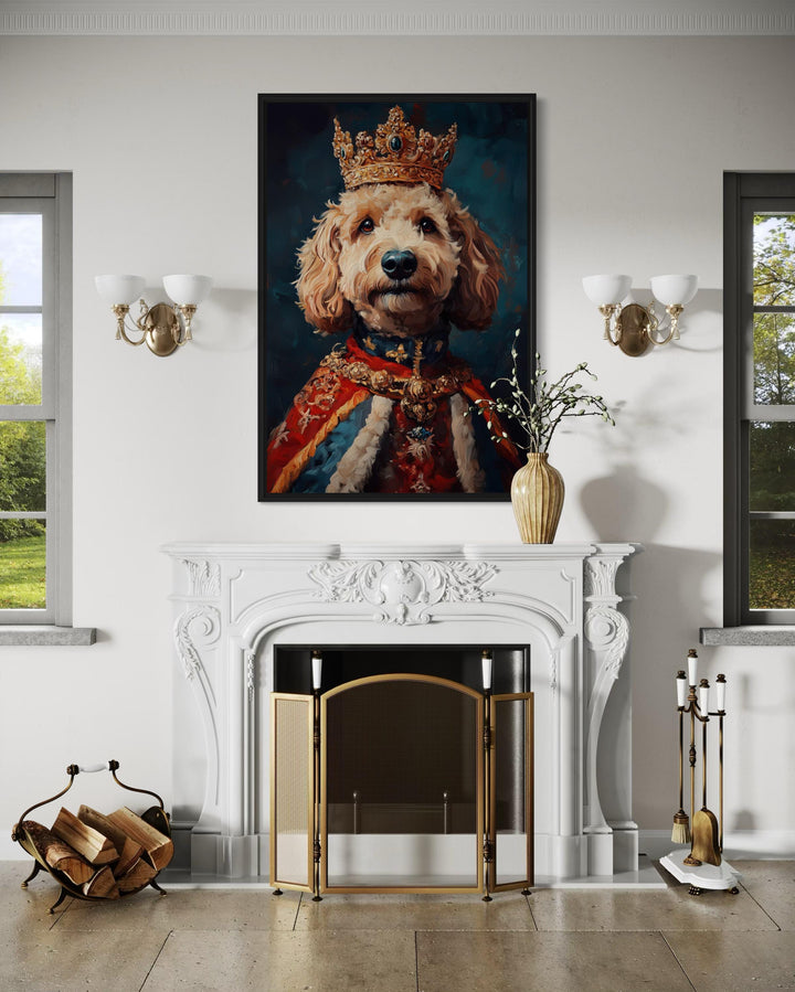 Goldendoodle With Crown Royal Portrait Wall Art