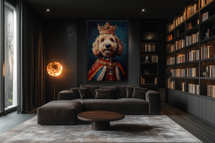 Goldendoodle With Crown Royal Portrait Wall Art