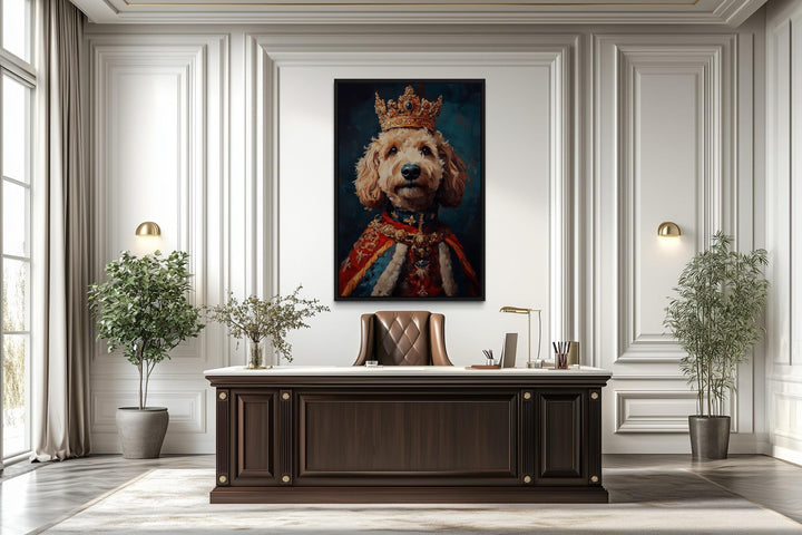 Goldendoodle With Crown Royal Portrait Wall Art