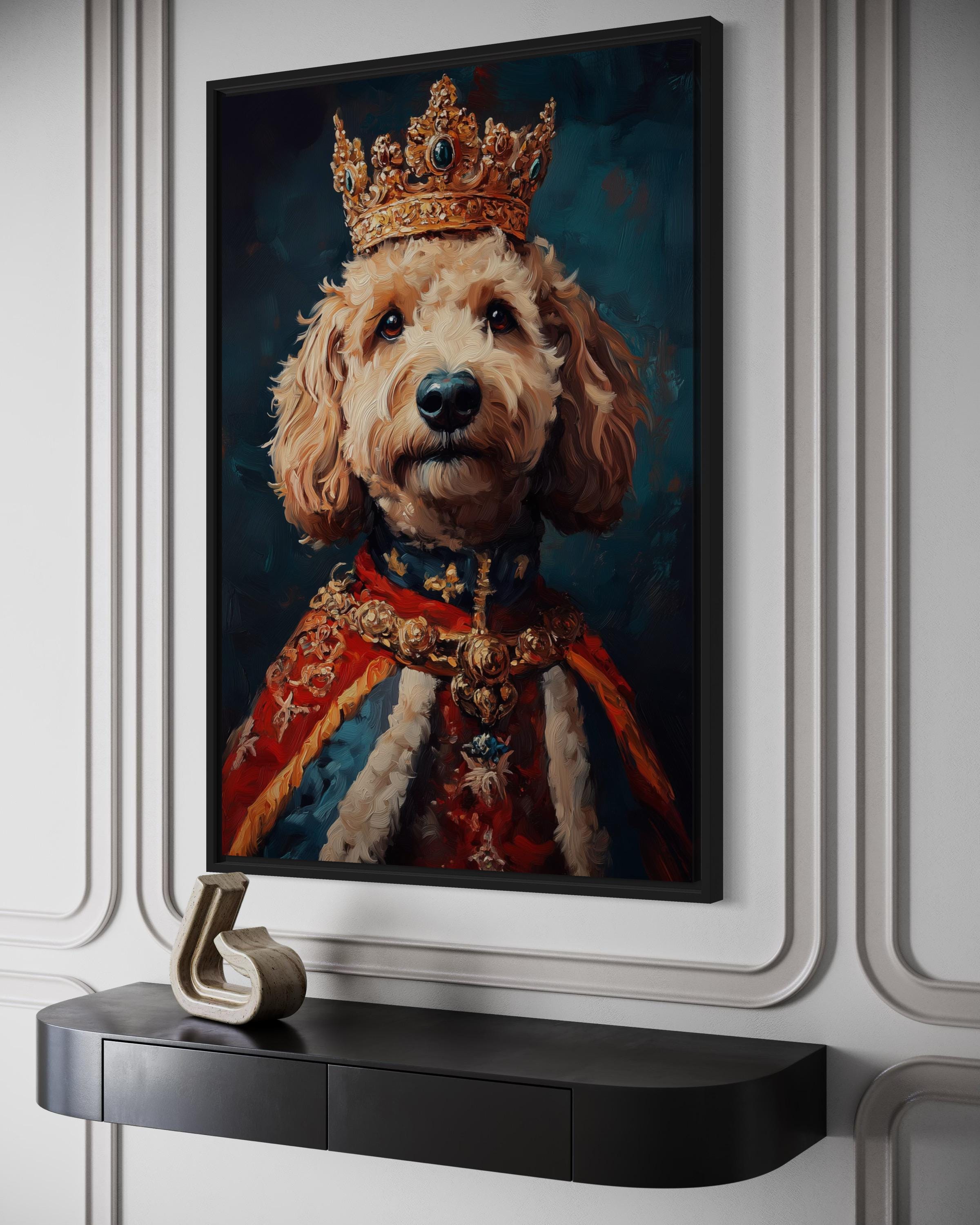 Goldendoodle Royal Portrait Wall Art | Regal Dog Decor – Wall
