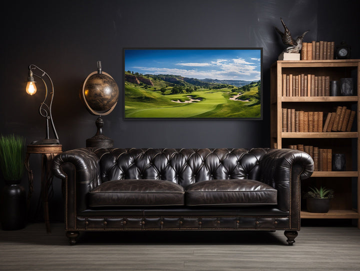 Golf Course Painting Extra Large Framed Canvas Wall Art