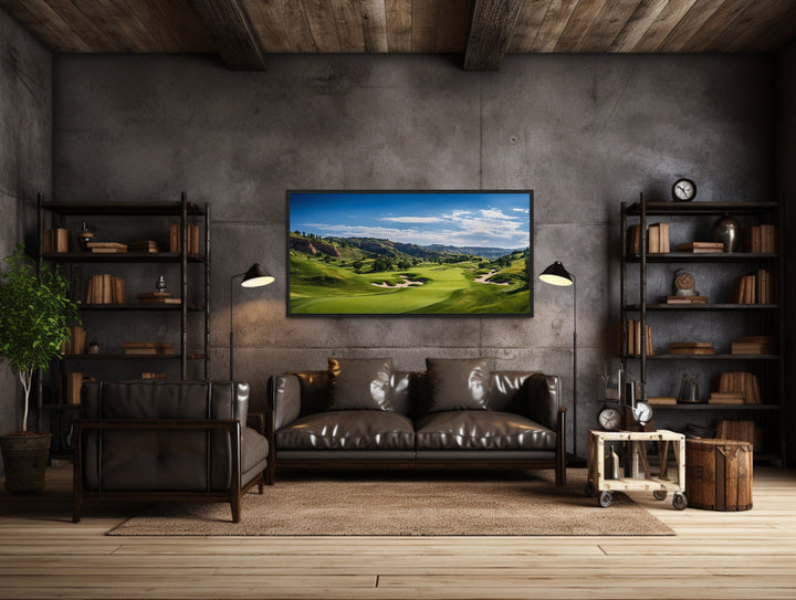 Golf Course Painting Extra Large Framed Canvas Wall Art