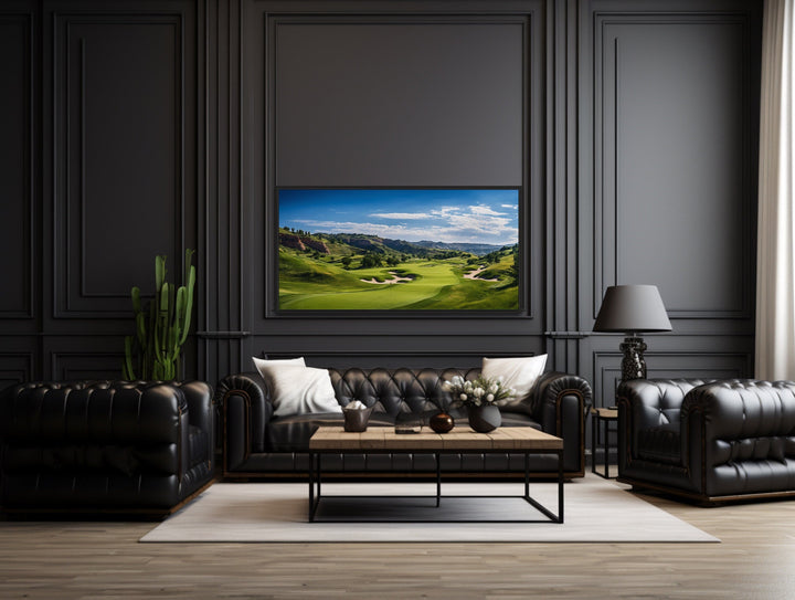 Golf Course Painting Extra Large Framed Canvas Wall Art