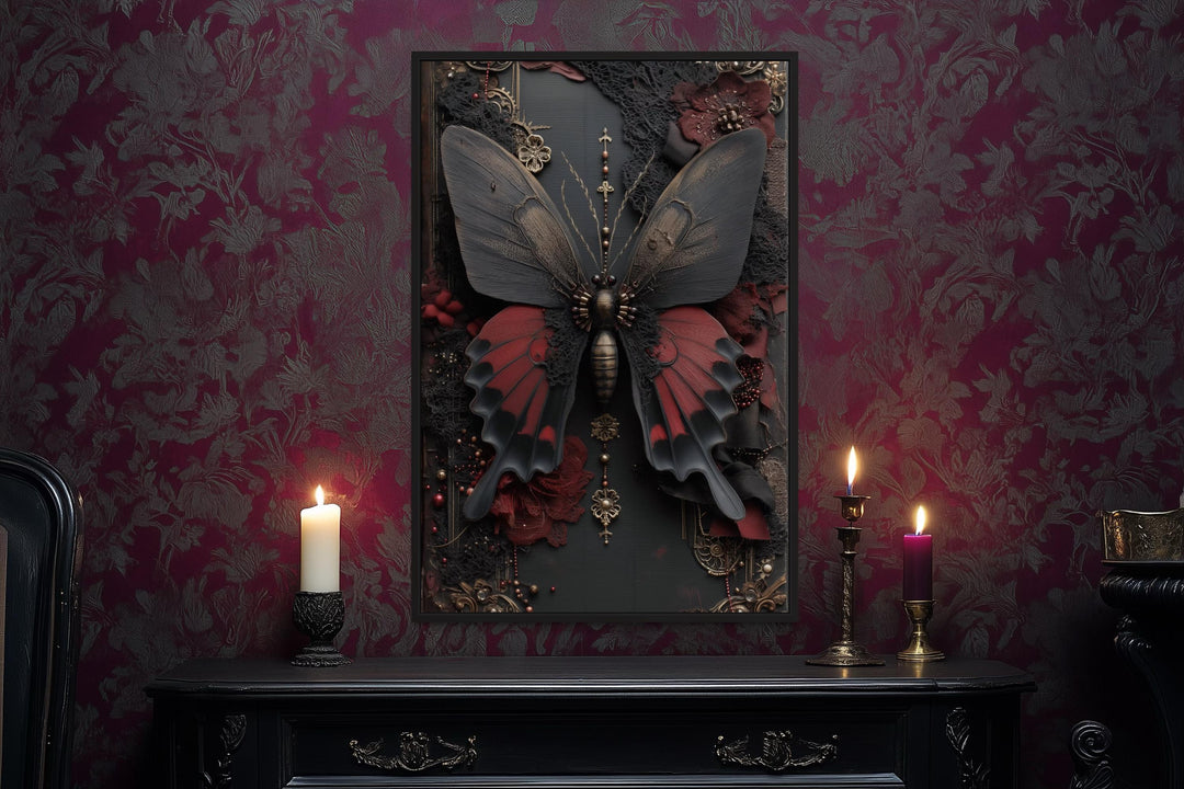 Gothic Butterfly Canvas Wall Art