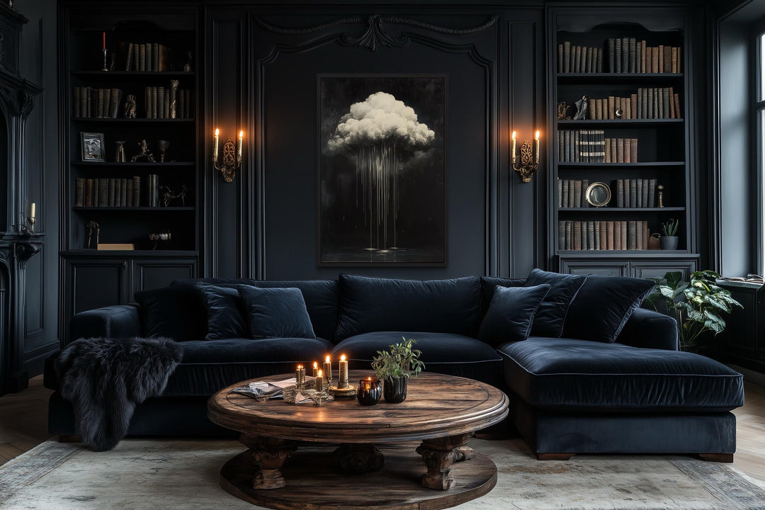 Gothic Cloud Crying Dripping Paint Halloween Wall Art