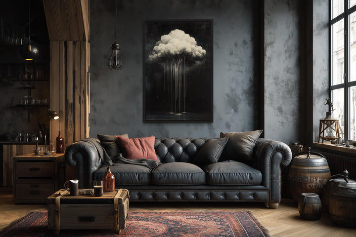Gothic Cloud Crying Dripping Paint Halloween Wall Art