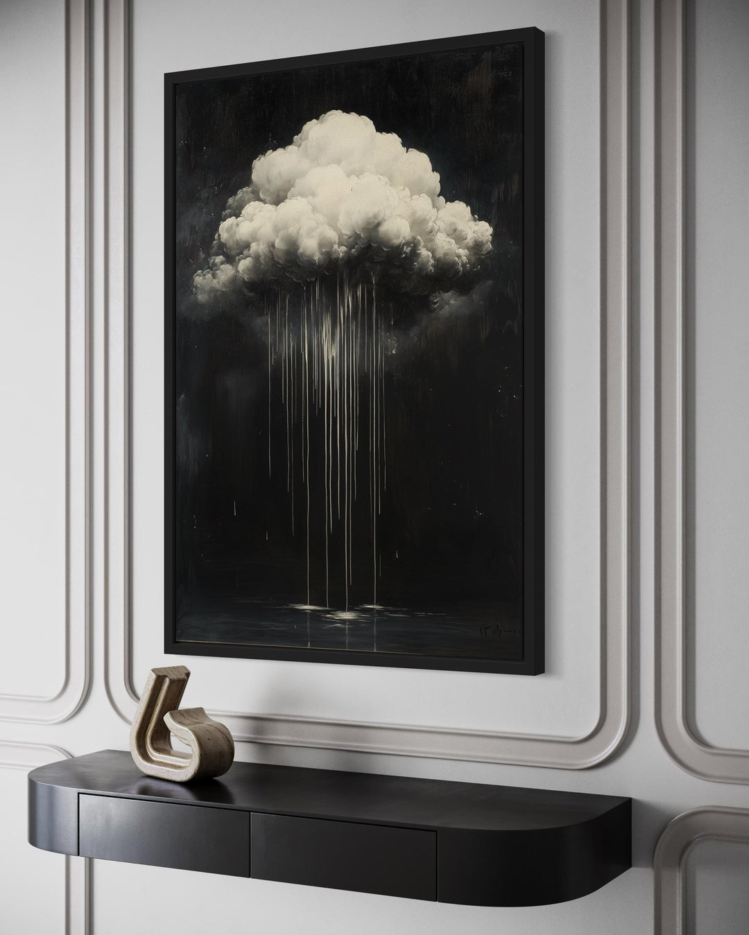 Gothic Cloud Crying Dripping Paint Halloween Wall Art