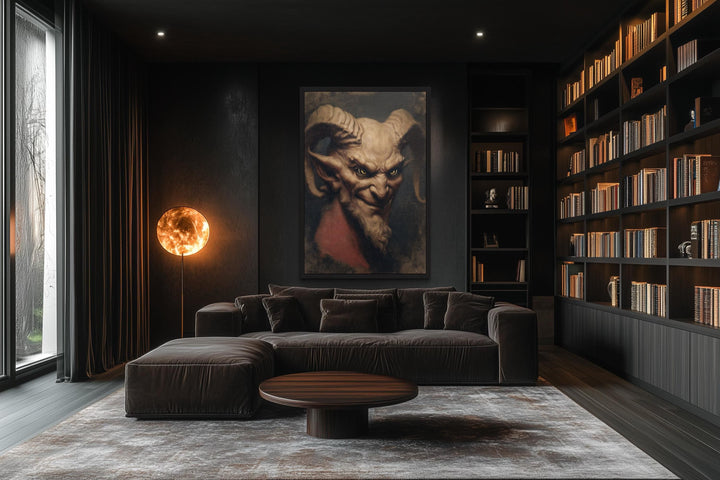 Gothic Evil Satan Portrait Halloween Canvas Wall Art