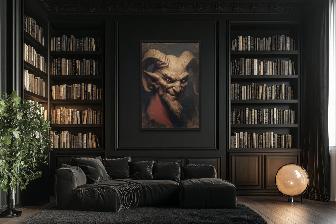 Gothic Evil Satan Portrait Halloween Canvas Wall Art