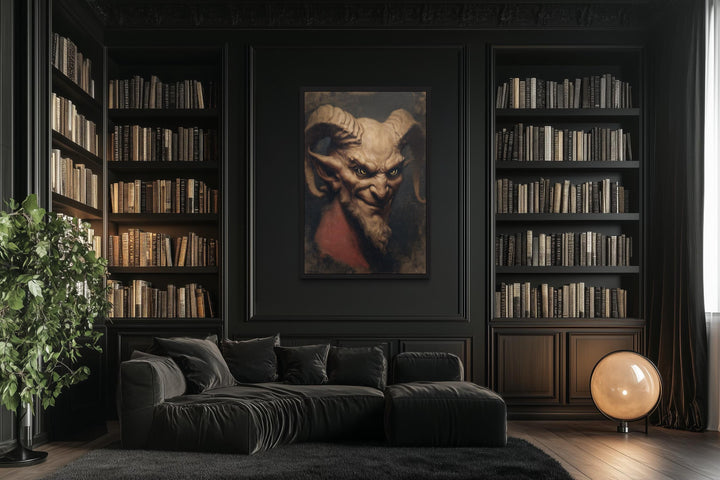 Gothic Evil Satan Portrait Halloween Canvas Wall Art