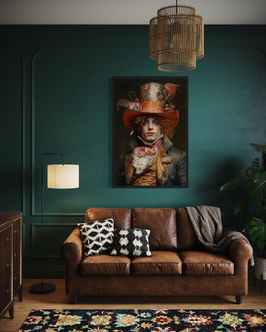 Gothic Mad Hatter Framed Canvas Wall Art