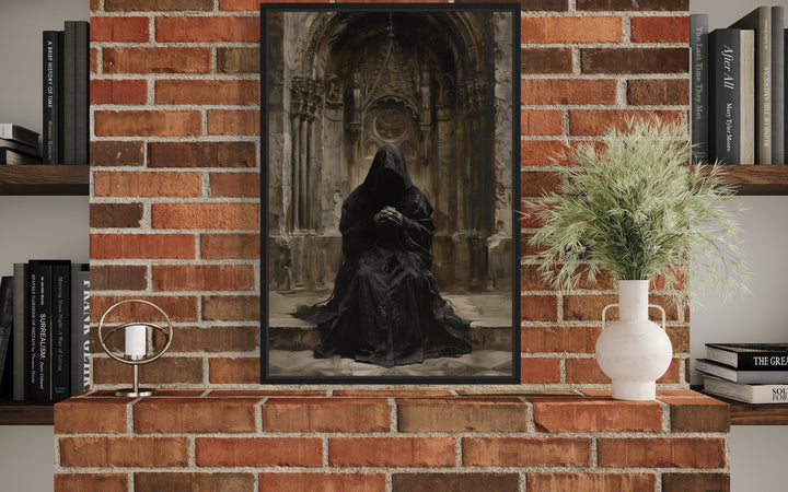 Gothic Medieval Hooded Monk Renaissance Priest Praying Halloween Wall Art