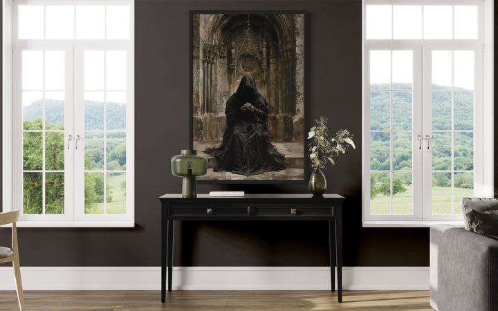 Gothic Medieval Hooded Monk Renaissance Priest Praying Halloween Wall Art