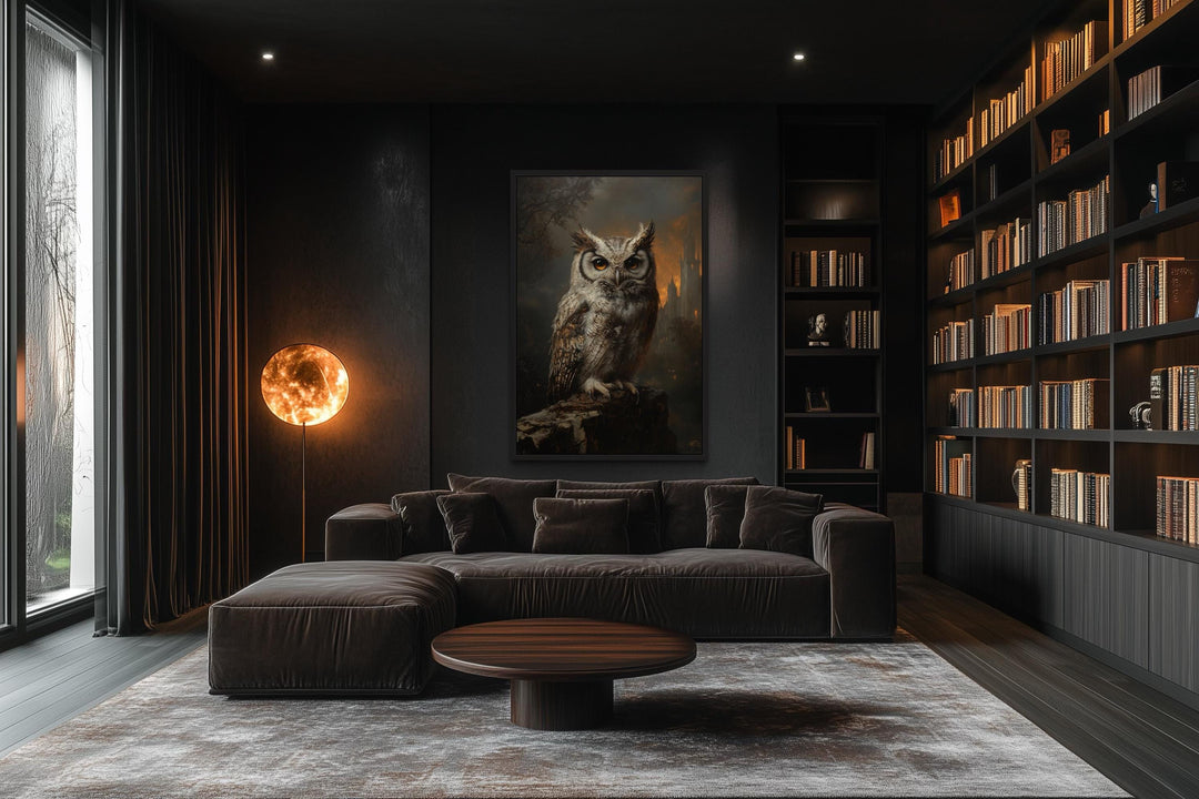 Gothic Owl Halloween Canvas Wall Art