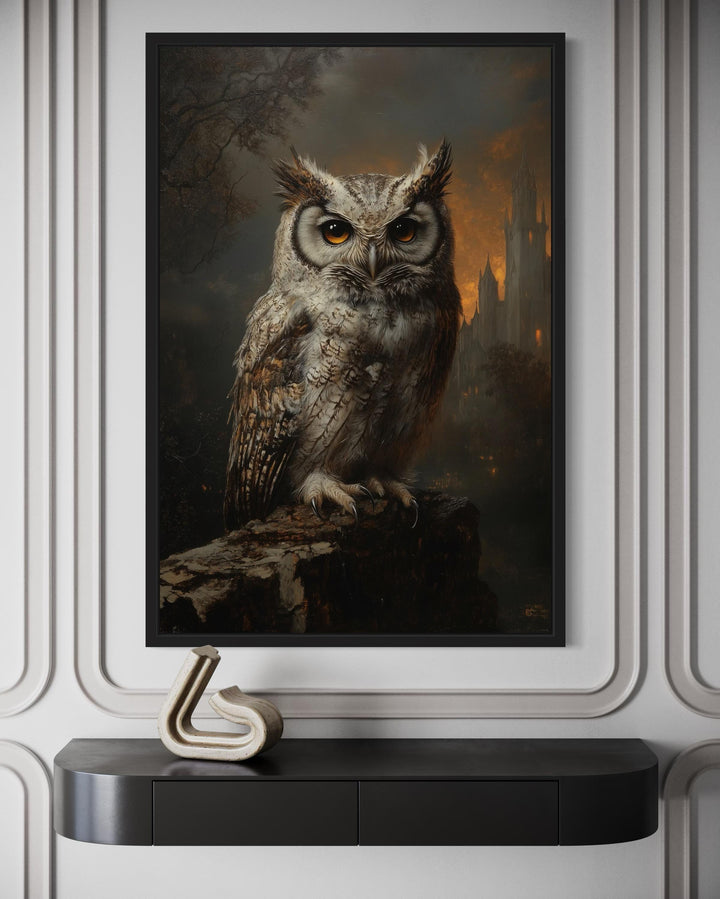 Gothic Owl Halloween Canvas Wall Art