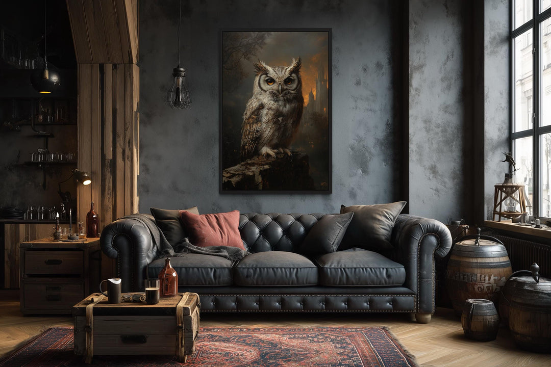 Gothic Owl Halloween Canvas Wall Art