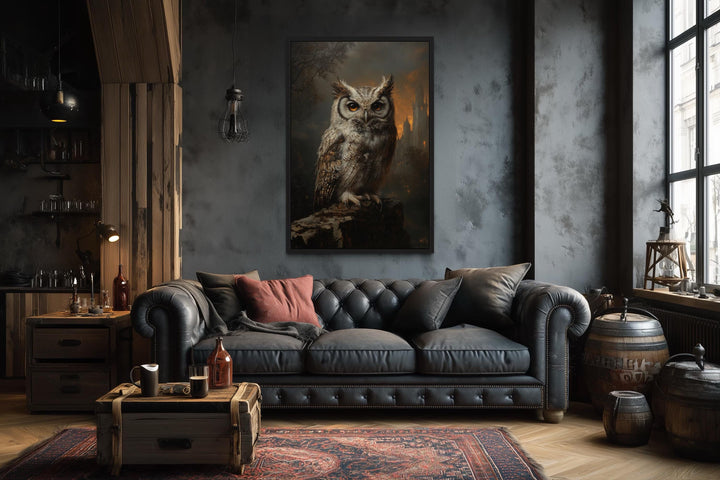Gothic Owl Halloween Canvas Wall Art