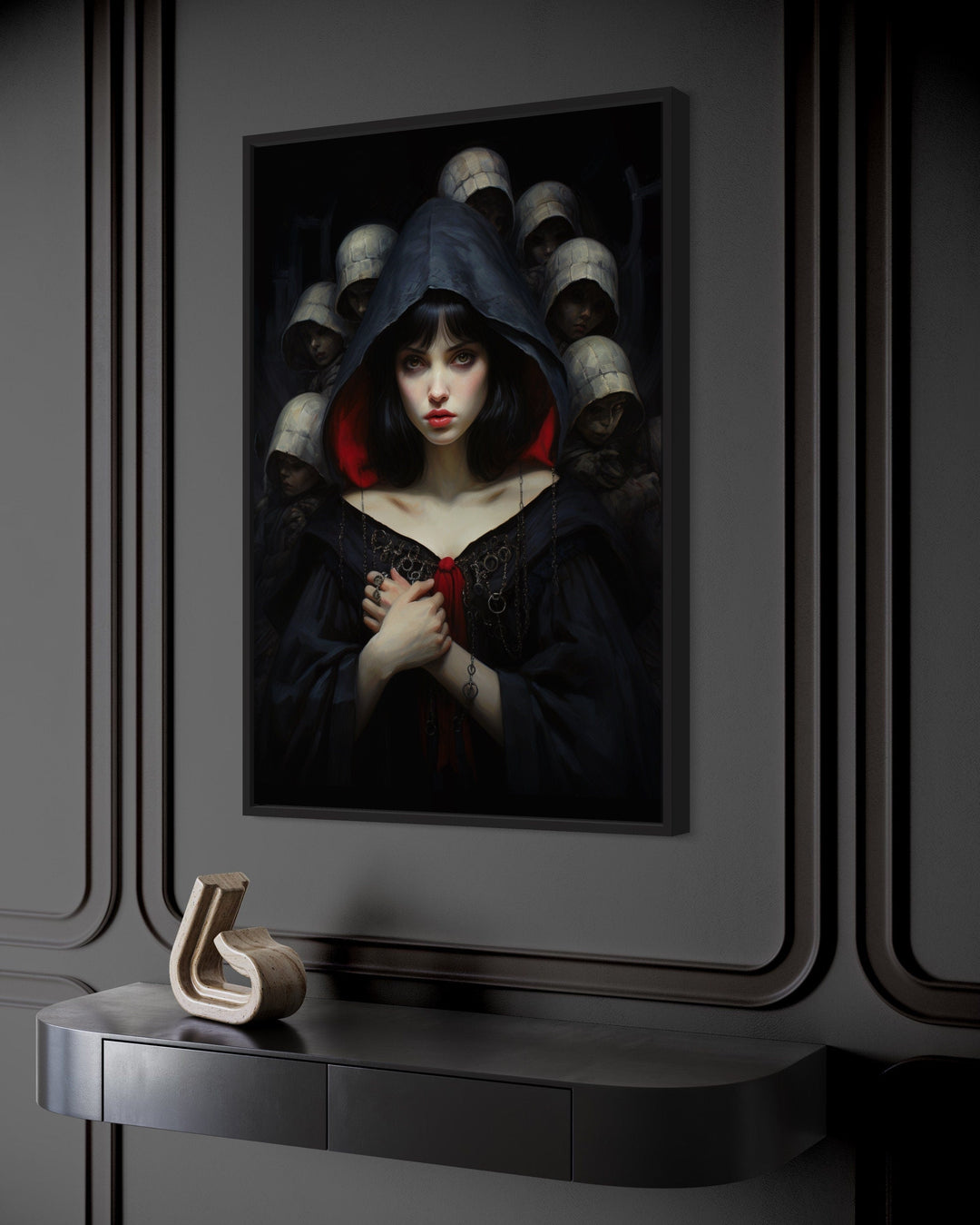 Gothic Snow White And Seven Dwarfs Framed Canvas Wall Art