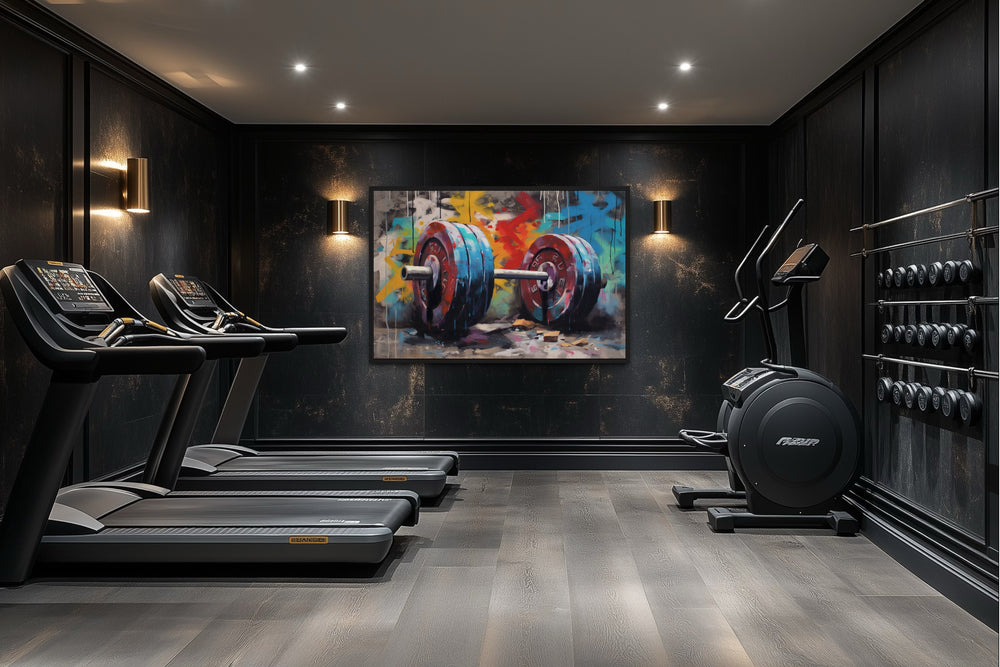 Graffiti Barbell Motivational Fitness Home Gym Wall Decor