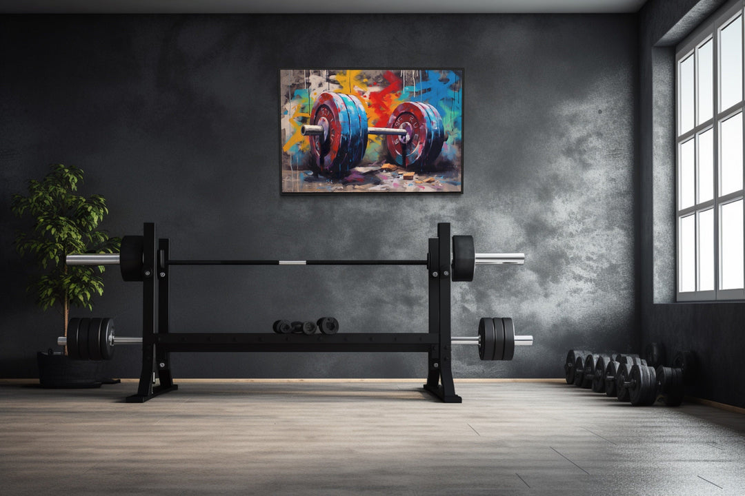 Graffiti Barbell Motivational Fitness Home Gym Wall Decor