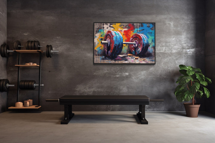 Graffiti Barbell Motivational Fitness Home Gym Wall Decor