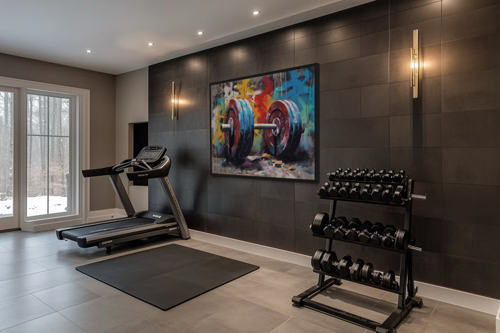 Graffiti Barbell Motivational Fitness Home Gym Wall Decor