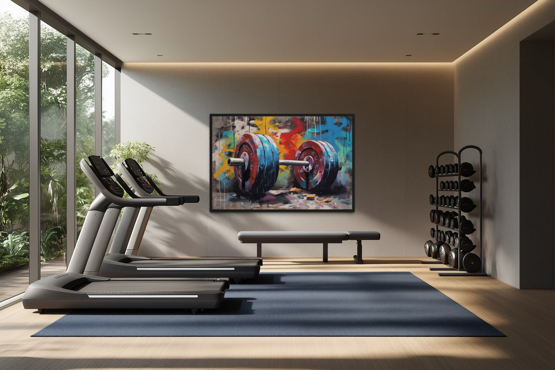 Graffiti Barbell Motivational Fitness Home Gym Wall Decor