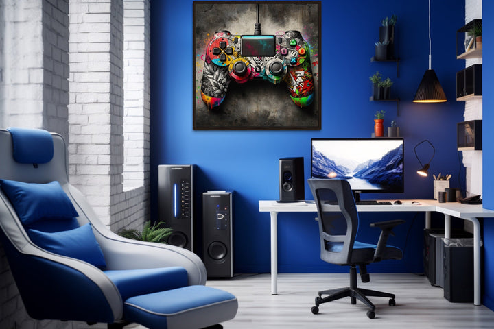 Graffiti Style Game Controller For Game Room Decor