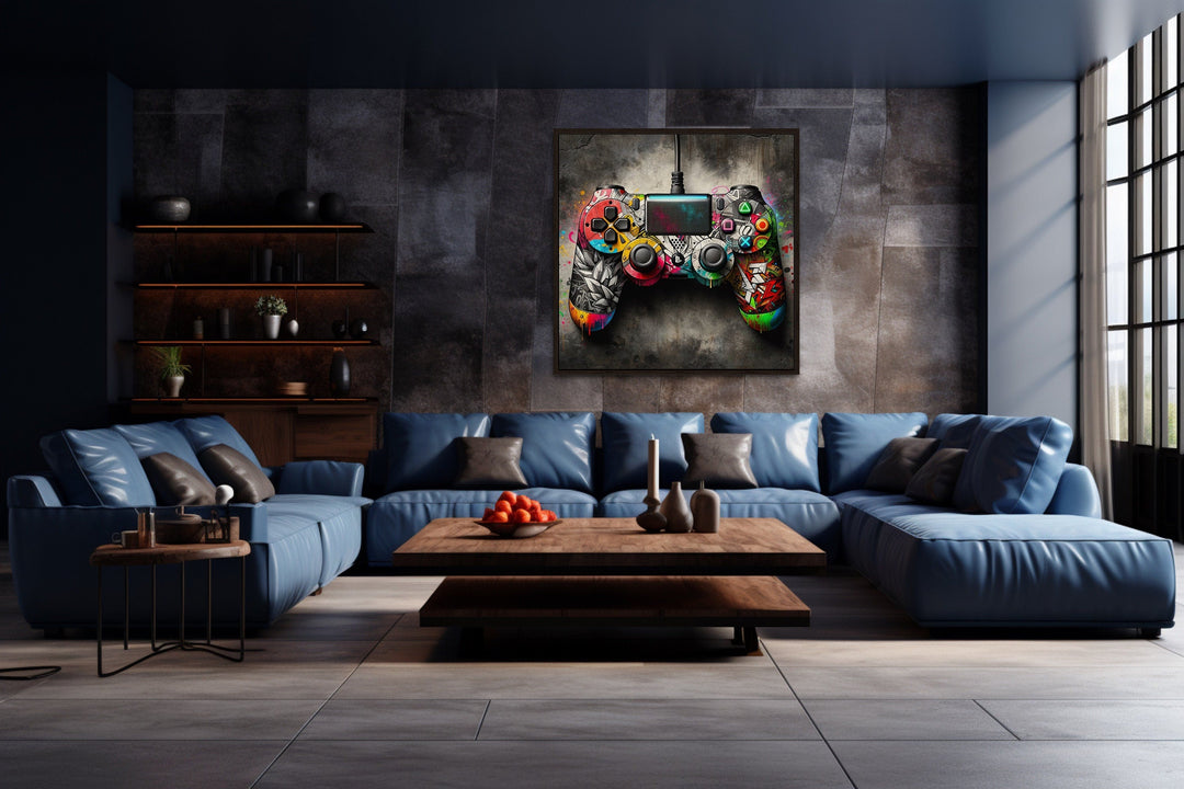 Graffiti Style Game Controller For Game Room Decor