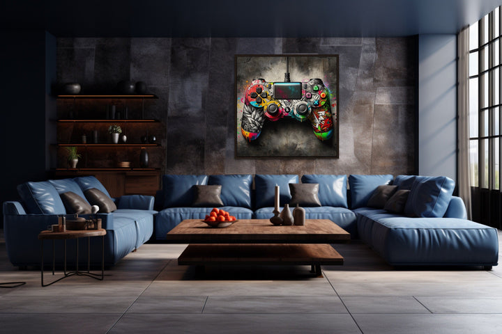 Graffiti Style Game Controller For Game Room Decor