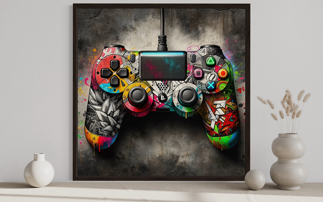 Graffiti Style Game Controller For Game Room Decor