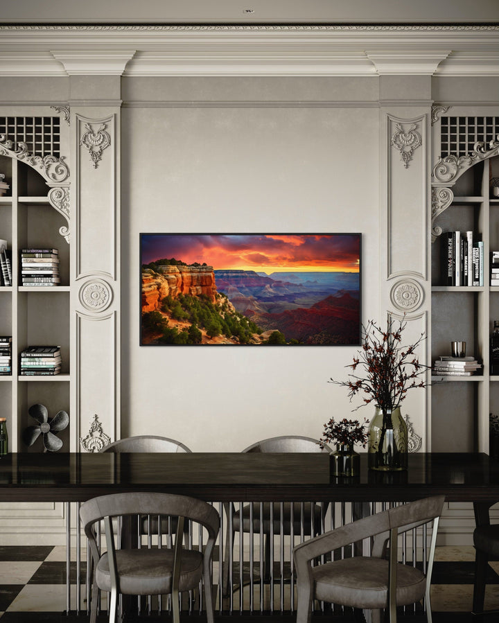 Grand Canyon Sunset Photo Framed Canvas Wall Art