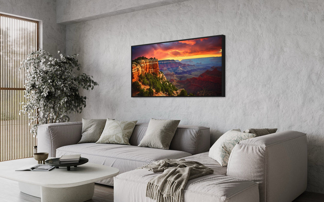 Grand Canyon Sunset Photo Framed Canvas Wall Art