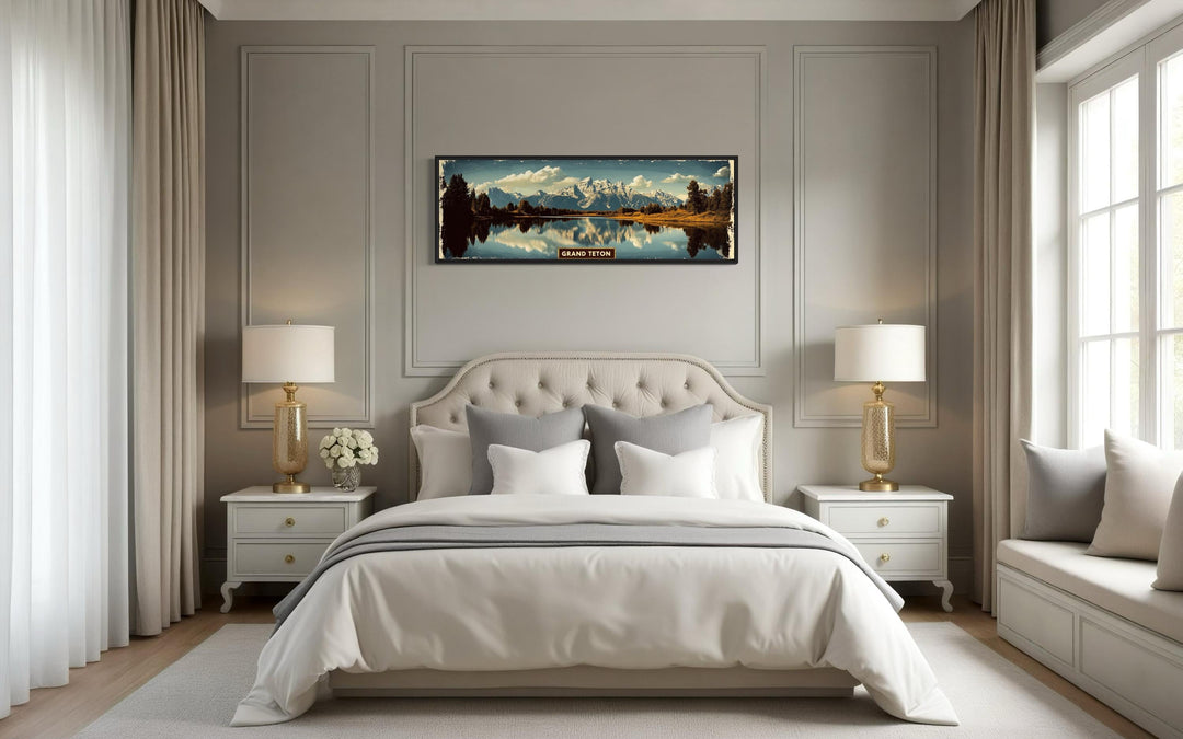 Grand Teton National Park Horizontal Travel Poster Wall Art