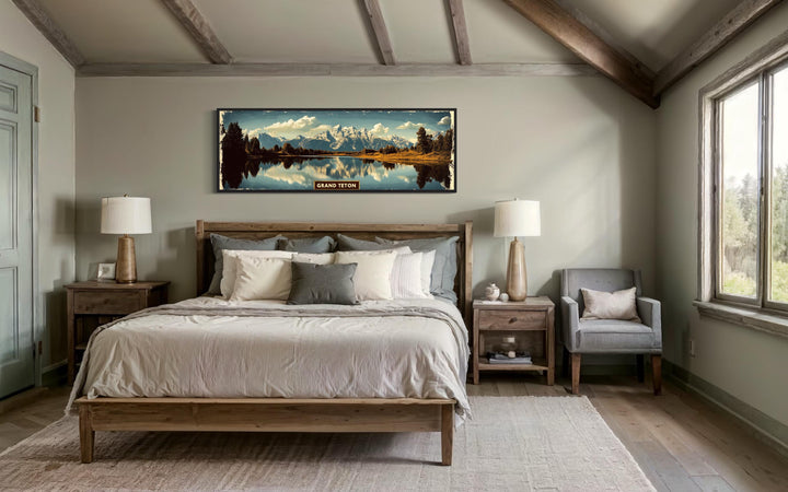 Grand Teton National Park Horizontal Travel Poster Wall Art