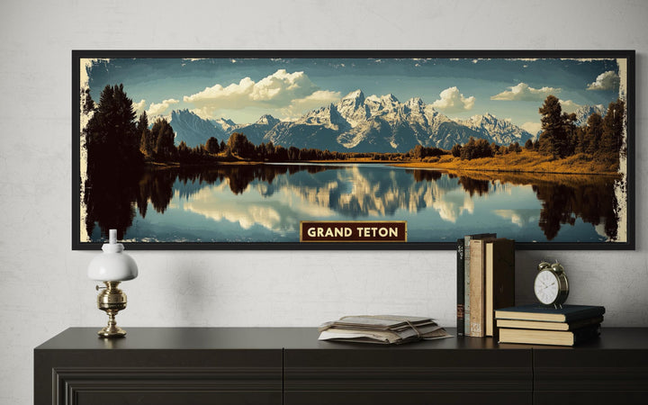 Grand Teton National Park Horizontal Travel Poster Wall Art