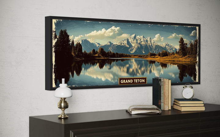 Grand Teton National Park Horizontal Travel Poster Wall Art