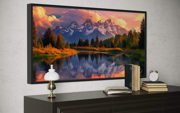 Grand Teton National Park Landscape Framed Canvas Wall Art