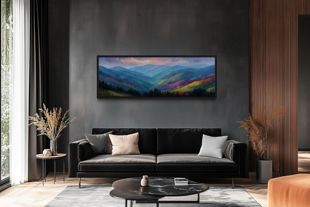 Great Smoky Mountains Sunset Long Horizontal Canvas Wall Art
