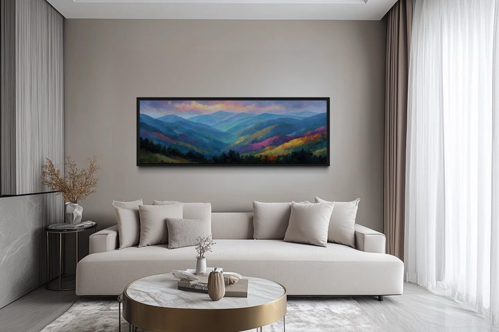 Great Smoky Mountains Sunset Long Horizontal Canvas Wall Art