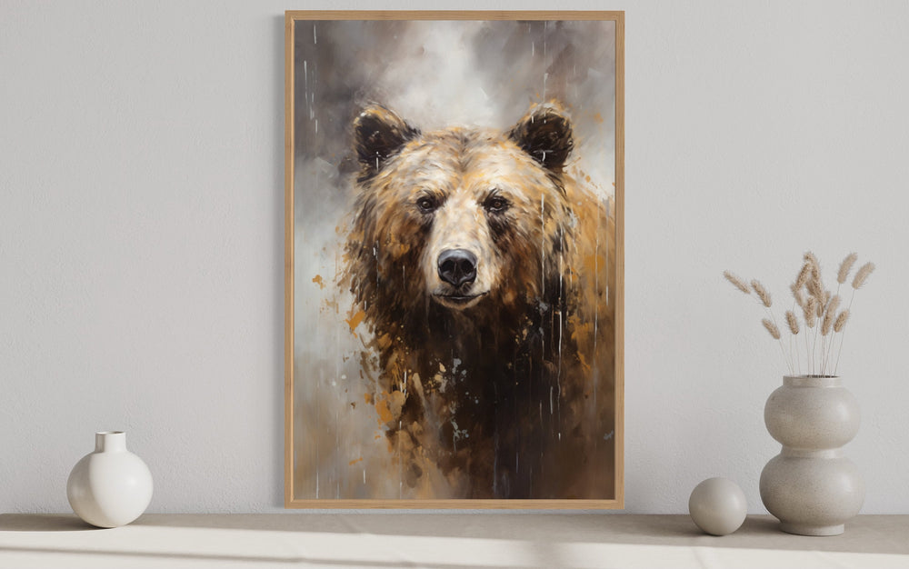 Grizzly Bear Portrait Vertical Canvas Wall Art