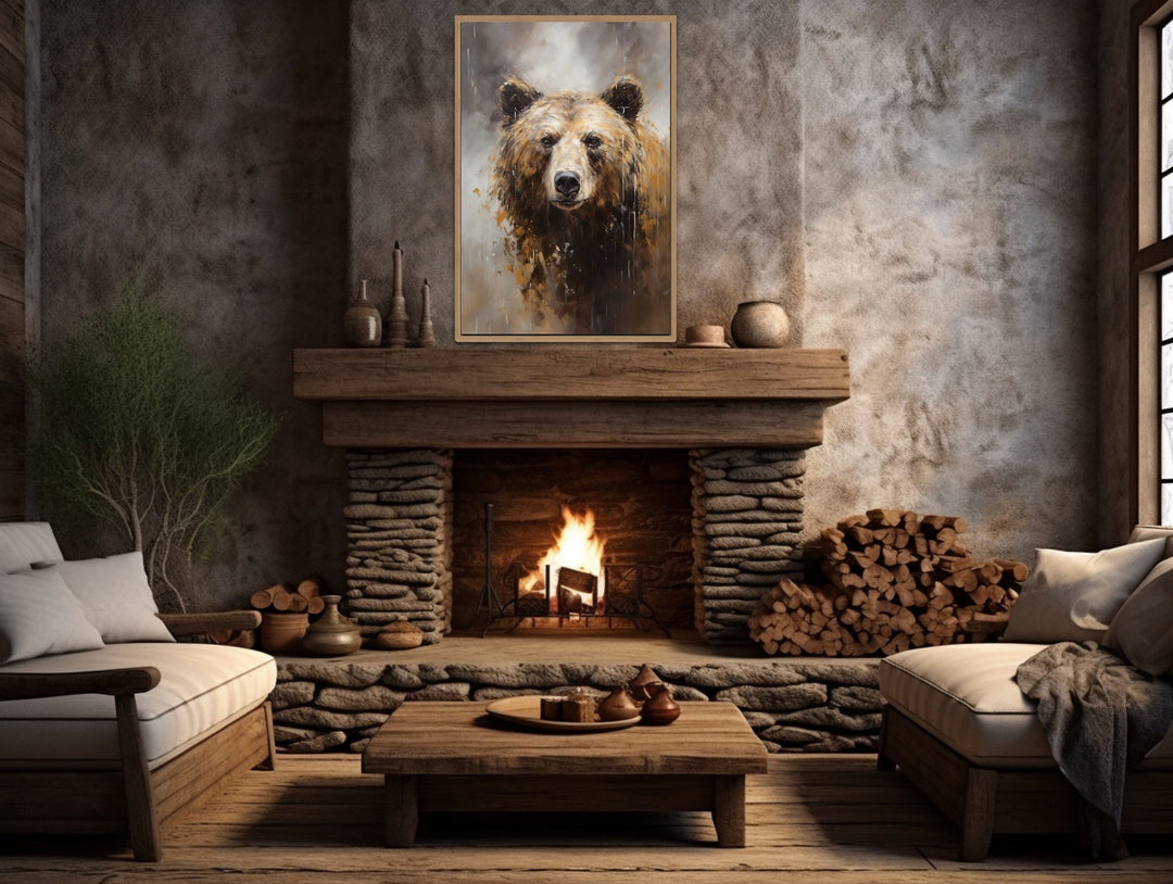 Grizzly Bear Portrait Vertical Wall Art