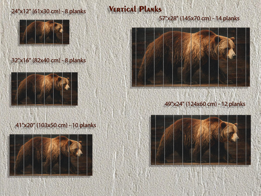 Grizzly Bear Wood Wall Art