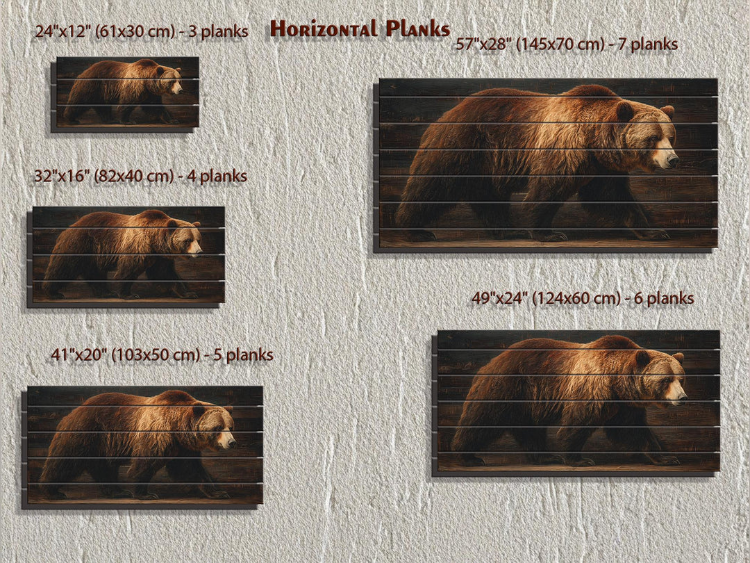 Grizzly Bear Wood Wall Art