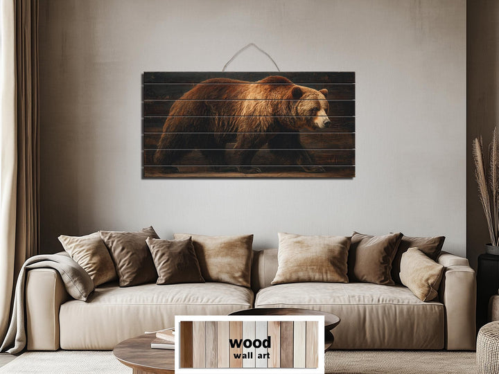 Grizzly Bear Wood Wall Art