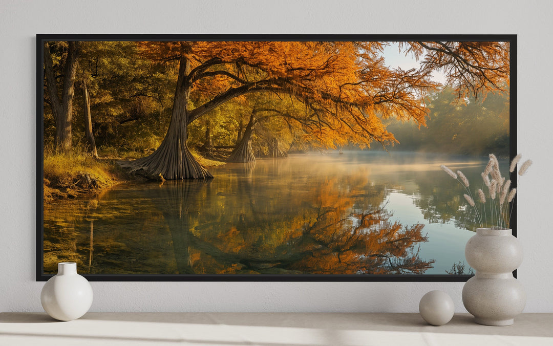 Guadalupe River In Fall Colors Texas Landscape Wall Art