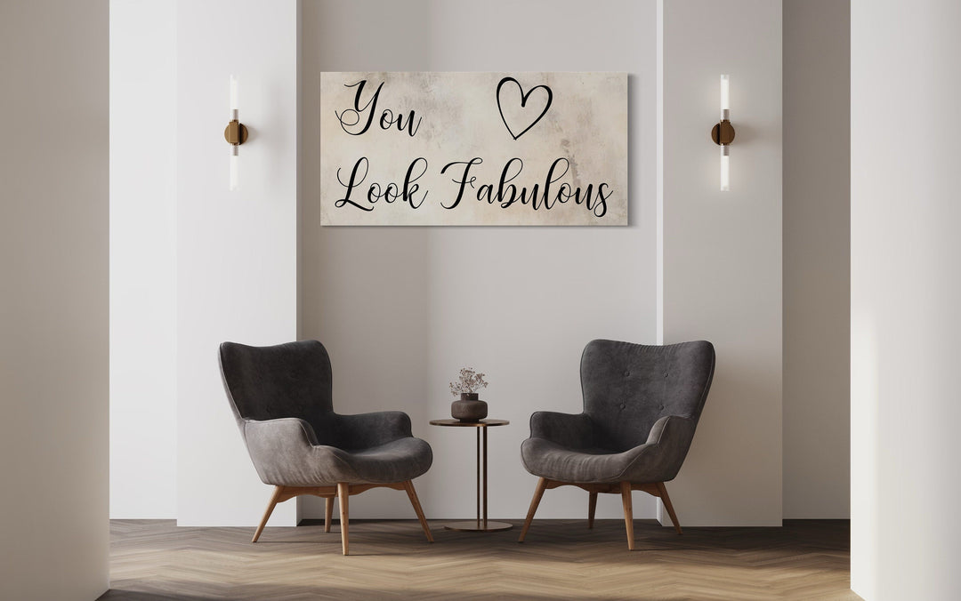 Hair Salon Wall Art – Chic Salon Canvas Sign | You Look Fabulous Décor