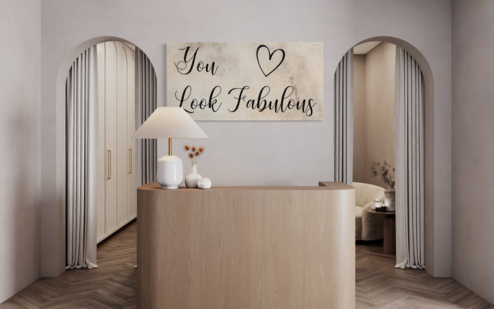 Hair Salon Wall Art You Look Fabulous Canvas Sign