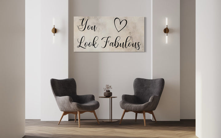 Hair Salon Wall Art You Look Fabulous Canvas Sign