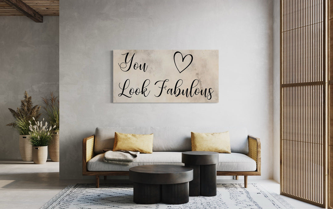 Hair Salon Wall Art You Look Fabulous Canvas Sign